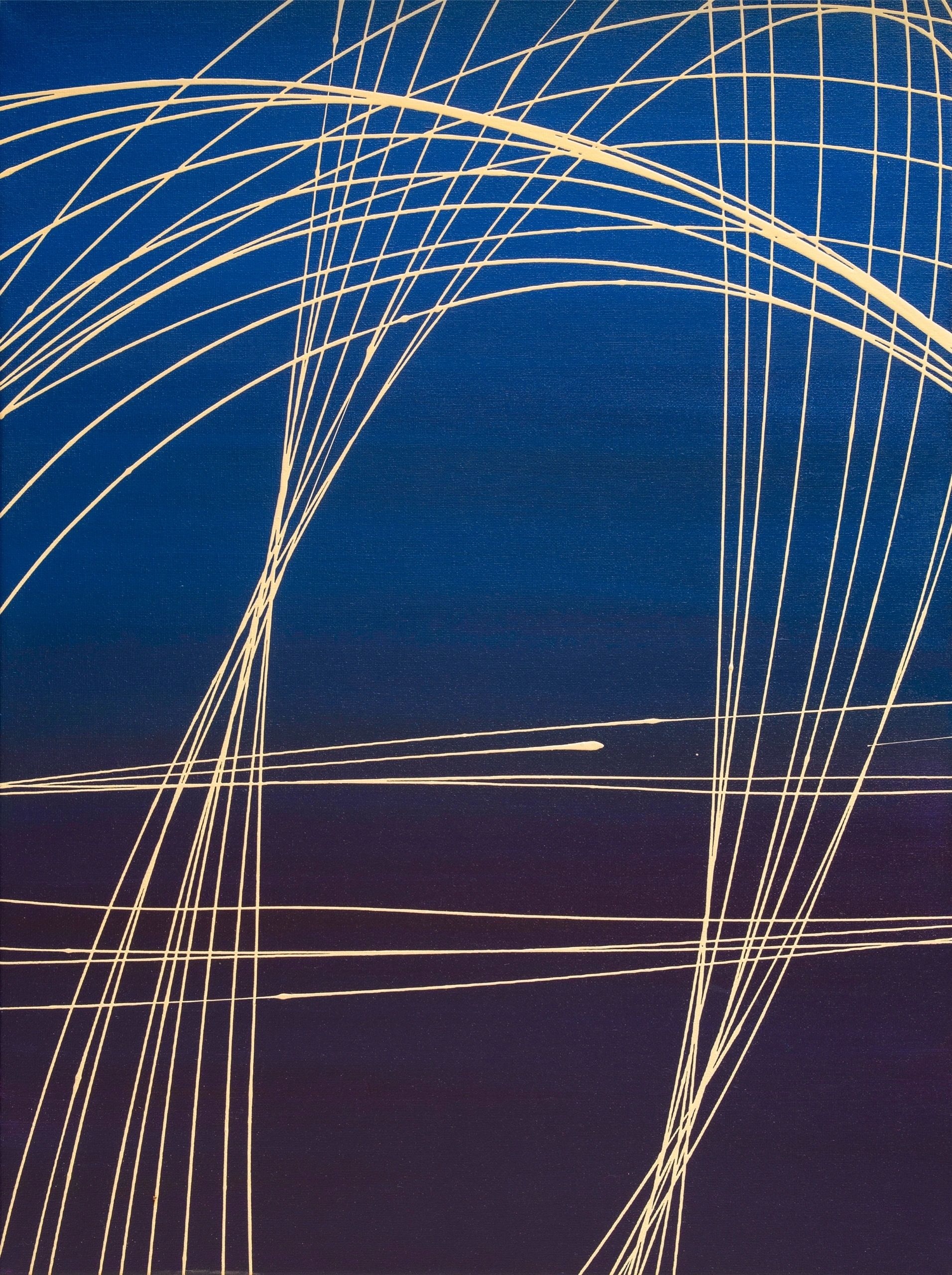 All About Navy — pendulum painting by James Darnborough, 24" x 18"